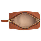 Internal product shot of the Oroton Lilly Small Beauty Case in Cognac and Pebble leather for Women