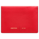Oroton Lilly 4 Credit Card Fold Wallet in Crimson and Pebble leather for Women