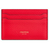 Oroton Heather Credit Card Sleeve in Crimson and Pebble leather for Women