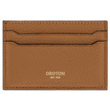 Front product shot of the Oroton Heather Credit Card Sleeve in Tan and Pebble Leather for Women