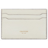 Front product shot of the Oroton Heather Credit Card Sleeve in Cream and Pebble leather for Women