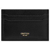 Oroton Heather Credit Card Sleeve in Black and Pebble Leather for Women