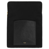 Front product shot of the Oroton Inez Nylon 15" Laptop Cover in Black and Nylon / Saffiano Leather for Women