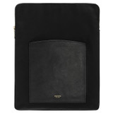 Front product shot of the Oroton Inez Nylon 13" Laptop Cover in Black and Nylon / Saffiano Leather for Women