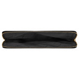 Internal product shot of the Oroton Inez Nylon 13" Laptop Cover in Black and Nylon / Saffiano Leather for Women