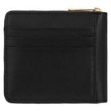 Back product shot of the Oroton Inez Small Zip Wallet in Black and Shiny Soft Saffiano for Women