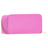 Back product shot of the Oroton Jemima Medium Beauty Case in Fuchsia and Pebble Cow Leather for Women