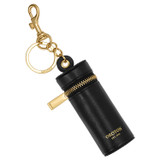 Front product shot of the Oroton Imogen Lipstick Keyring in Black and Smooth Leather for Women