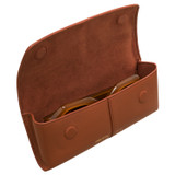 Internal product shot of the Oroton Imogen Sunglasses Case in Brandy and Smooth Leather for Women
