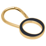 Front product shot of the Oroton Harriet Clip Keyring in Indigo and Saffiano Leather and Metal for Women