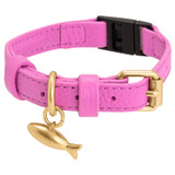 Oroton Jemima Cat Collar in Fuchsia and Pebble Cow Leather for 
