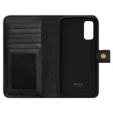 Internal product shot of the Oroton Inez 6 Credit Card Zip Case Samsung S20 in Black and Saffiano Leather for Women