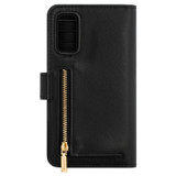 Back product shot of the Oroton Inez 6 Credit Card Zip Case Samsung S20 in Black and Saffiano Leather for Women