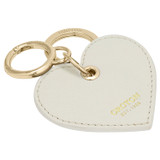Oroton Inez Heart Keyring in Cream and Saffiano for Women