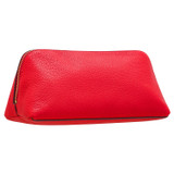 Back product shot of the Oroton Lilly Large Beauty Case in Crimson and Pebble leather for Women