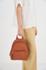 Oroton Lilly Small Backpack in Cognac and Pebble leather/Nylon for Women