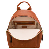 Internal product shot of the Oroton Lilly Small Backpack in Cognac and Pebble leather/Nylon for Women