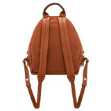 Back product shot of the Oroton Lilly Small Backpack in Cognac and Pebble leather/Nylon for Women