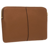 Back product shot of the Oroton Lilly Medium Zip Pouch in Cognac and Pebble Leather for Women