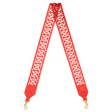 Oroton Logo Laser Cut Bag Strap in True Red and Smooth Leather for Women