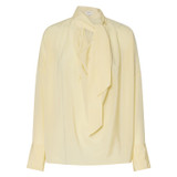 Front product shot of the Oroton Fluid Blouse in Butter and 92% Silk 8% Spandex for Women
