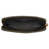 Internal product shot of the Oroton Lilly Medium Zip Pouch in Black and Pebble Leather for Women