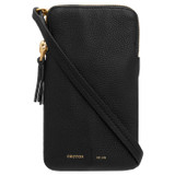 Oroton Lilly Phone Crossbody in Black and Pebble Leather for Women