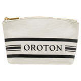 Front product shot of the Oroton Lara Small Toiletry Bag in Natural and Recycled Canvas for Women