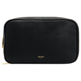 Front product shot of the Oroton Jemima Beauty Bag in Black and Pebble leather for Women