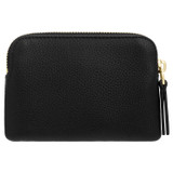 Back product shot of the Oroton Lilly Small Zip Pouch in Black and Pebble Leather for Women