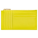 Back product shot of the Oroton Imogen 8 Credit Card Mini Zip Pouch in Bright Chartreuse and Smooth Leather for Women