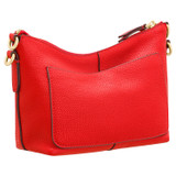 Back product shot of the Oroton Lilly Zip Top Crossbody in Crimson and Pebble leather for Women