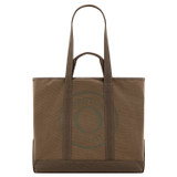 Front product shot of the Oroton Kane Large Shopper Tote in Khaki and Recycled Canvas for Women