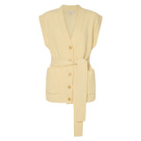 Front product shot of the Oroton Knit Vest in Butter and 100% Wool for Women