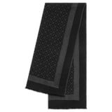 Front product shot of the Oroton Hannah Wrap Scarf in Black and 40% Acrylic, 33% Viscose, 20% Nylon And 7% Wool for Women