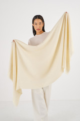 Oroton Hannah Wrap Scarf in Cream and 40% Acrylic, 33% Viscose, 20% Nylon And 7% Wool for Women