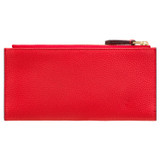 Back product shot of the Oroton Lilly Slim Zip Wallet in Crimson and Pebble leather for Women
