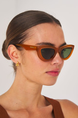 Oroton Lennox Sunglasses in Umber and Acetate for Women