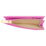 Oroton Jemima Mini 10 Credit Card Zip Wallet in Fuchsia and Pebble Cow Leather for Women