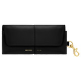 Front product shot of the Oroton Imogen Sunglasses Case in Black and Smooth leather for Women