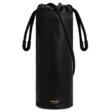 Front product shot of the Oroton Lilia Water Bottle Holder in Black and Smooth Leather for Women