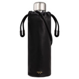 Front product shot of the Oroton Lilia Water Bottle Holder in Black and Smooth Leather for Women