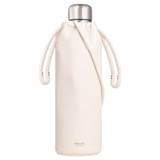 Front product shot of the Oroton Lilia Water Bottle Holder in Pure White and Smooth Leather for Women