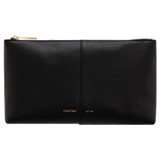 Front product shot of the Oroton Imogen Large Beauty Case in Black and Smooth Leather for Women