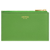 Front product shot of the Oroton Jemima 4 Credit Card Zip Pouch in Garden and Pebble Cow Leather for Women