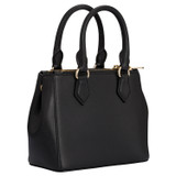 Back product shot of the Oroton Inez Mini City Tote in Black and Shiny Soft Saffiano for Women