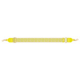 Oroton Logo Bag Strap in Bright Chartreuse and Cotton Webbing with Smooth Leather Trims for Women