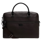 Oroton Lucas 13" Griptop in Chocolate/Black and Pebble Leather for Men