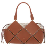 Front product shot of the Oroton Lapis Small Tote in Brandy and Smooth Leather for Women