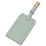 Front product shot of the Oroton Inez Luggage Tag in Duck Egg and Split Saffiano Leather for Women